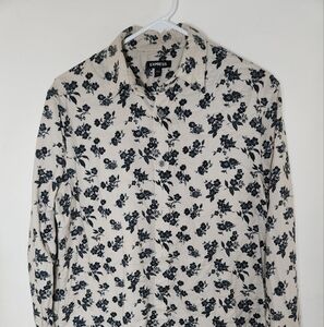 EXPRESS Black Floral Shirt, MEN, Size: SMALL